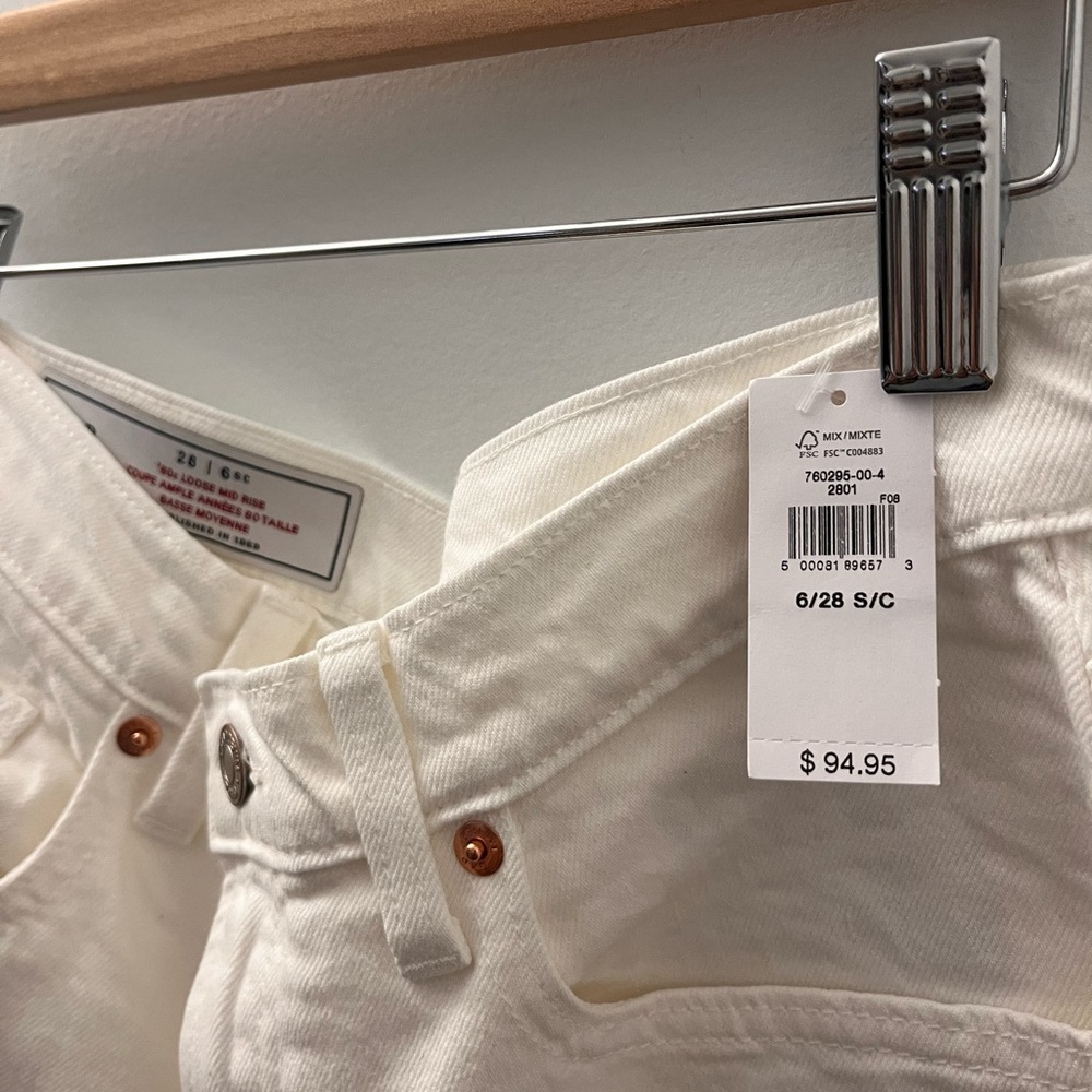 GAP Women’s ‘90s Loose Mid Rose White Denim